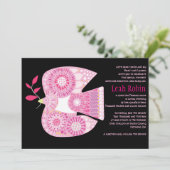 MOSAIC DOVE van PEACE Jewish Baby Naming Invitatio Kaart (Staand voorkant)