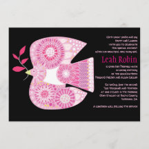 MOSAIC DOVE van PEACE Jewish Baby Naming Invitatio