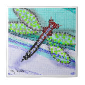 Mosaic Dragonfly Tile Tegeltje (Voorkant)