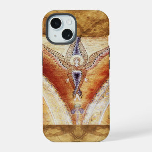 MOSAIC ENGEL Perkament Monogram iPhone 15 Hoesje