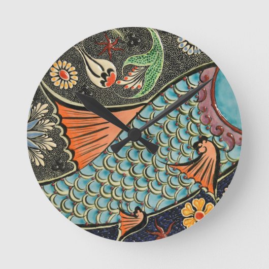 Mosaic Fish Fash Ronde Klok (Voorkant)
