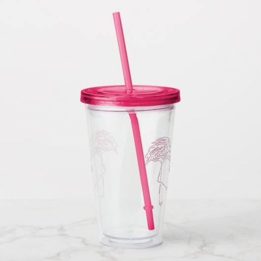Mosaic Flamingo Personalized Acryl Drinkbeker (Links)