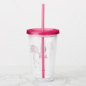Mosaic Flamingo Personalized Acryl Drinkbeker (Voorkant)