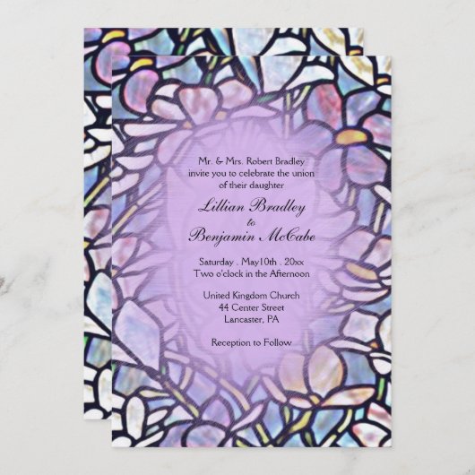 Mosaic Floral Tegel Wedding Kaart (Voorkant / Achterkant)