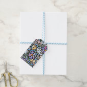 Mosaic Floral Tegels Cadeaulabel (Met Touw)