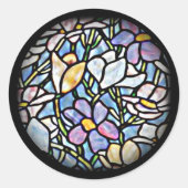 Mosaic Floral Tegels Ronde Sticker (Voorkant)