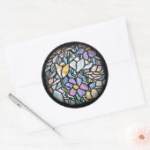 Mosaic Floral Tegels Ronde Sticker (Envelop)