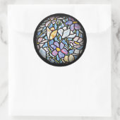 Mosaic Floral Tegels Ronde Sticker (Tas)