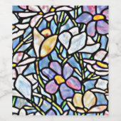 Mosaic Floral Tegels Wijn Etiket (Enkel label)