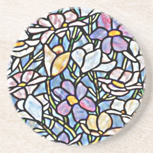 Mosaic Floral Tegels Zandsteen Onderzetter (Voorkant)