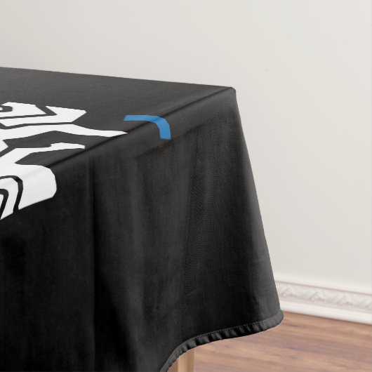 Mosaic Geckos Pattern - blauw zwart wit grijs Tafelkleed (Voorbeeld)