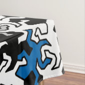 Mosaic Geckos Pattern - blauw zwart wit grijs Tafelkleed (Voorbeeld)