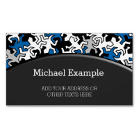 Mosaic Geckos Pattern - blauw zwart wit grijs