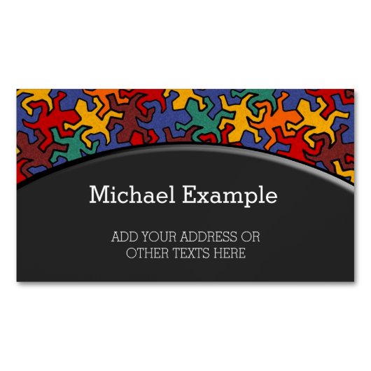 Mosaic Geckos Pattern - Earth Color Magnetisch Visitekaartje (Voorkant)