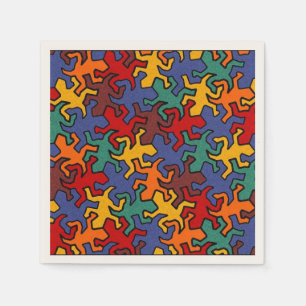 Mosaic Geckos Pattern - Earth Color Servetten