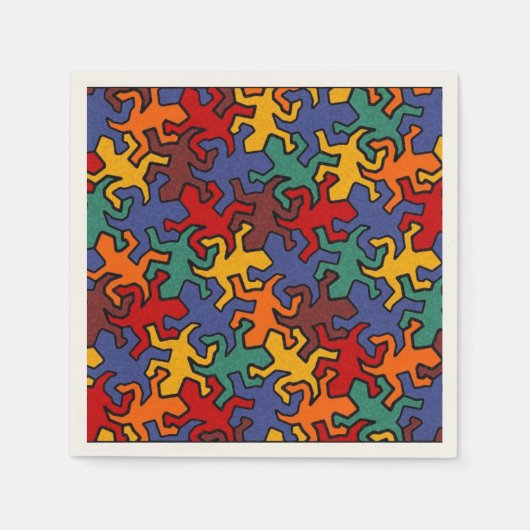 Mosaic Geckos Pattern - Earth Color Servetten (Voorkant)