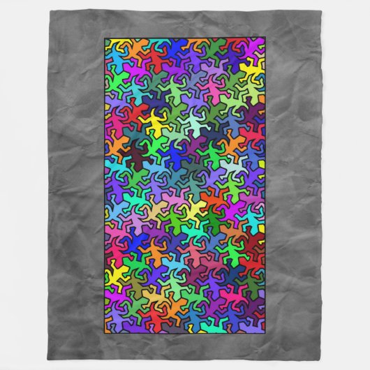 Mosaic Geckos Pattern - gekleurd Fleece Deken (Voorkant)