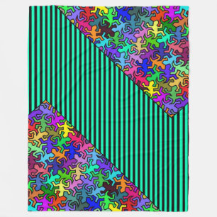 Mosaic Geckos Pattern - gekleurd Fleece Deken