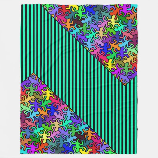 Mosaic Geckos Pattern - gekleurd Fleece Deken (Voorkant)