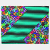 Mosaic Geckos Pattern - gekleurd Fleece Deken (Voorkant (Horizontaal))
