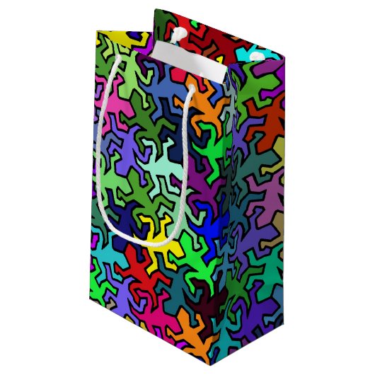 Mosaic Geckos Pattern - gekleurd Klein Cadeauzakje (Achterkant Gekanteld)