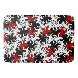 Mosaic Geckos Pattern - rood zwart wit Badmat