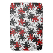 Mosaic Geckos Pattern - rood zwart wit Badmat (Voorkant Verticaal)