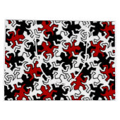 Mosaic Geckos Pattern - rood zwart wit Large Cadeautasje (Achterkant)