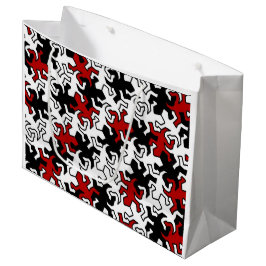 Mosaic Geckos Pattern - rood zwart wit Large Cadeautasje