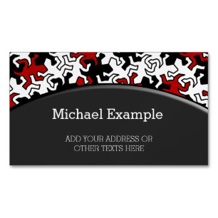 Mosaic Geckos Pattern - rood zwart wit Magnetisch Visitekaartje