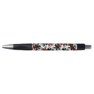 Mosaic Geckos Pattern - rood zwart wit Pen