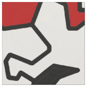 Mosaic Geckos Pattern - rood zwart wit Stof (Close Up)