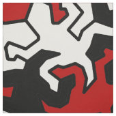 Mosaic Geckos Pattern - rood zwart wit Stof (Swatch)