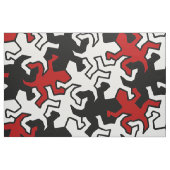 Mosaic Geckos Pattern - rood zwart wit Stof (Fat Quarter)