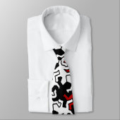 Mosaic Geckos Pattern - rood zwart wit Stropdas (Gebonden)