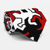 Mosaic Geckos Pattern - rood zwart wit Stropdas (Opgerold)
