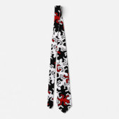 Mosaic Geckos Pattern - rood zwart wit Stropdas (Achterkant)