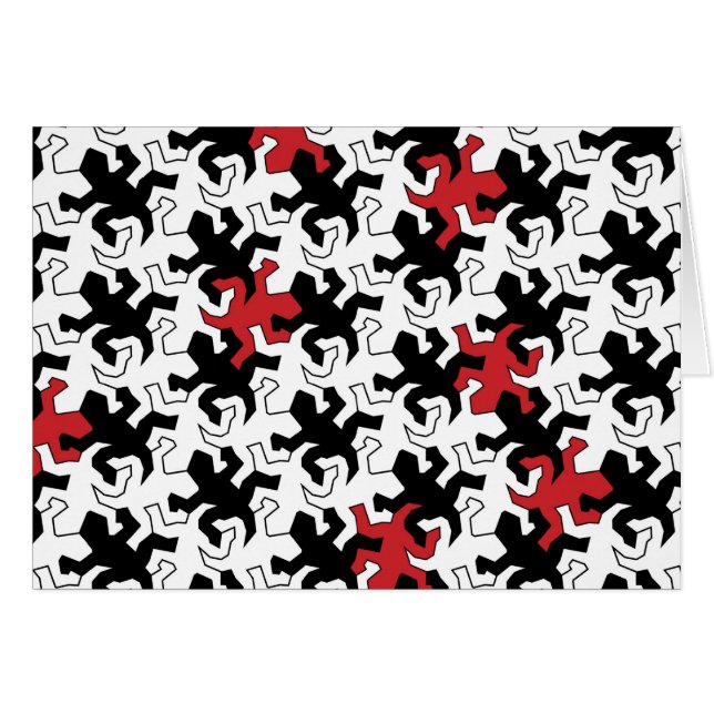 Mosaic Geckos - red black white (Voorkant Horizontaal)
