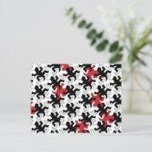 Mosaic Geckos - rood zwart wit Briefkaart (Staand voorkant)