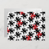 Mosaic Geckos - rood zwart wit Briefkaart (Voorkant / Achterkant)