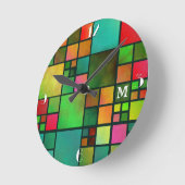 Mosaic Geometric Pattern Monogram Wall klok (Hoek)