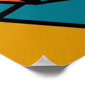 Mosaic Geometric Portrait in Amber and Teal Poster (Hoek)