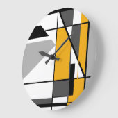 Mosaic Gold White Grey Black Geometric Abstract Grote Klok (Hoek)