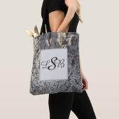 Mosaic Grey Tiles Abstract Voeg je monogram toe Tote Bag (Dichtbij)