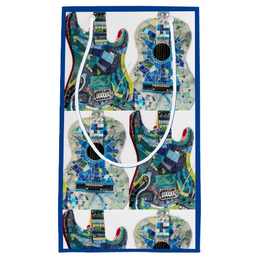 Mosaic Guitar Lover Gift Bag Klein Cadeauzakje (Voorkant)