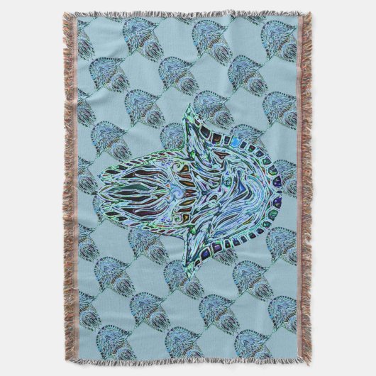 Mosaic Hamsa Hand Deken (Voorkant Verticaal)