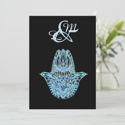 Mosaic Hamsa Hand Kaart (Staand voorkant)