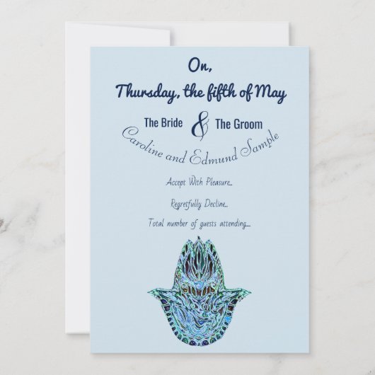 Mosaic Hamsa Hand Kaart (Achterkant)