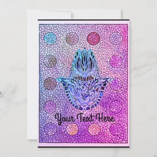 Mosaic Hamsa Handmatige uitnodiging (Voorkant)