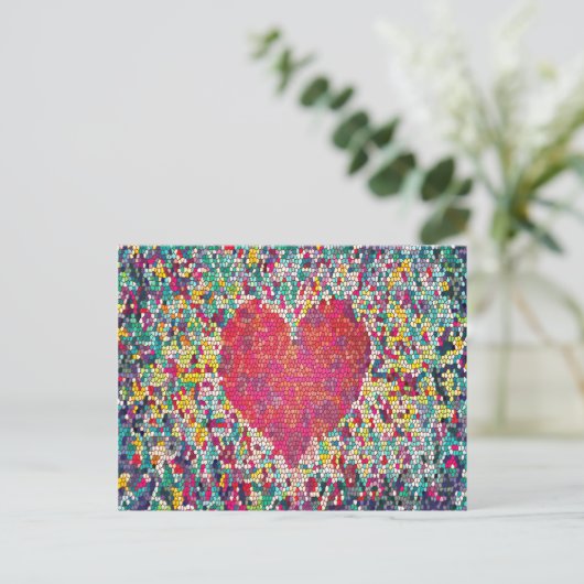Mosaic Heart Briefkaart (Staand voorkant)